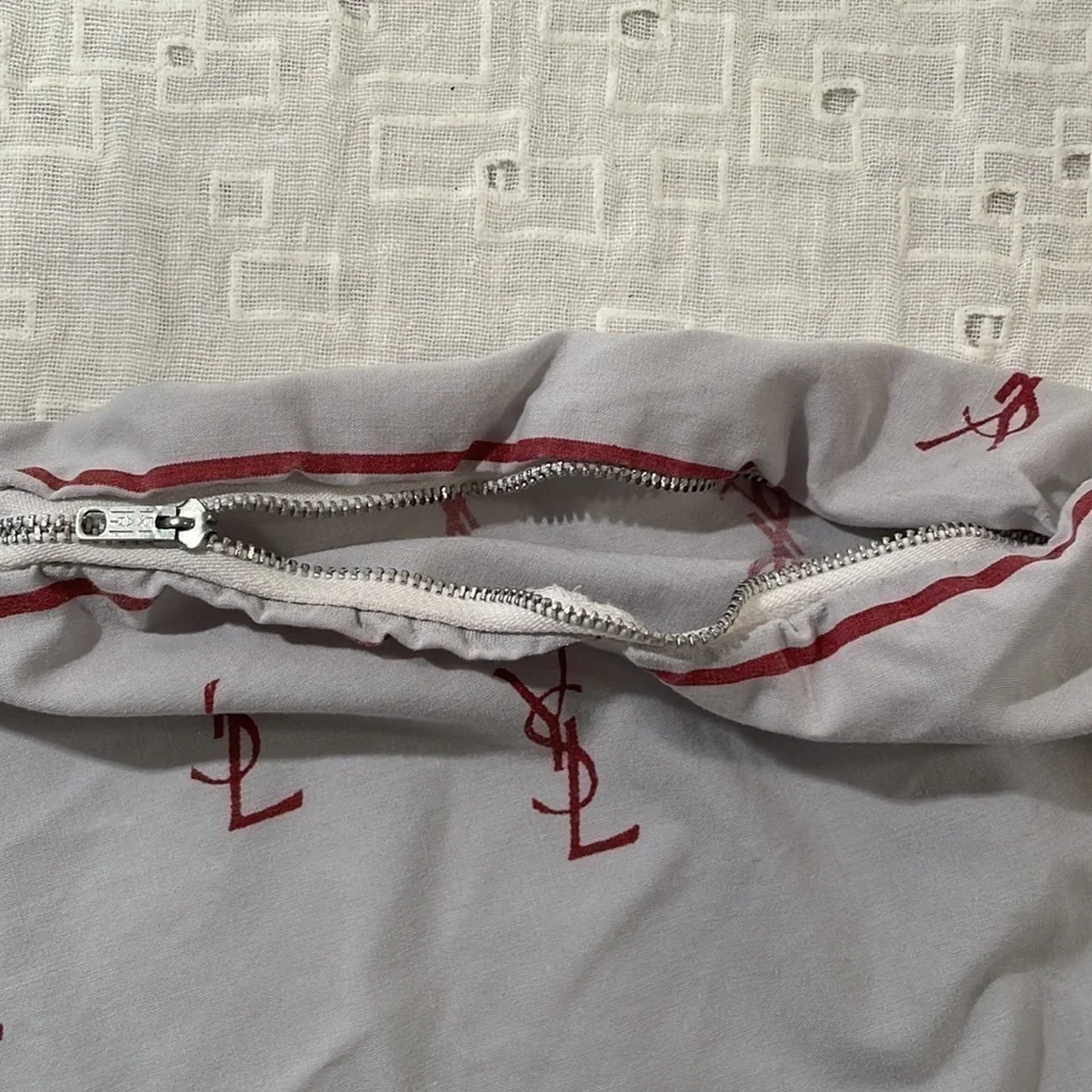 Vintage YSL Burgundy Emblem Duvet Cover With Zipper
